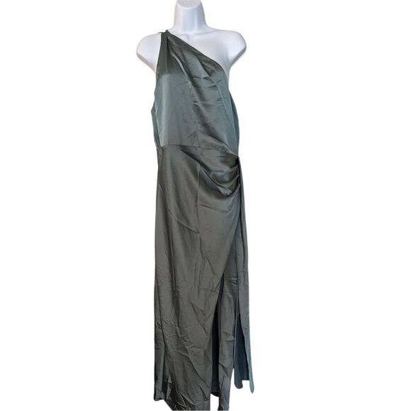 Lulu’s Dresses & Skirts - Lulus Women's XL Green One-Shoulder Satin Maxi Dress Evening Gown